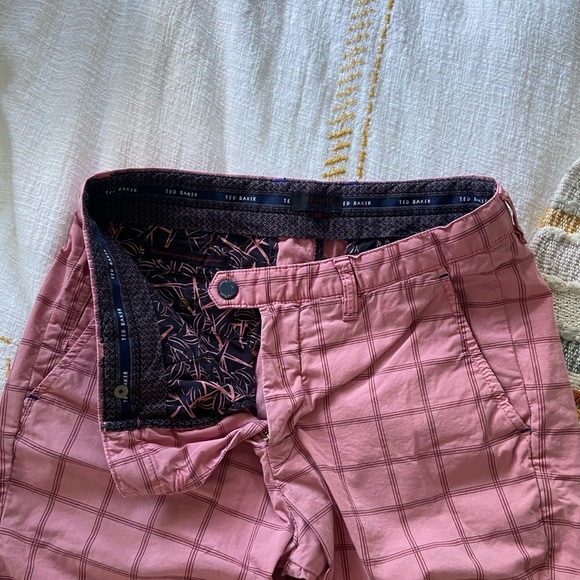 Ted Baker Pink Plaid Shorts - Picture 6 of 9